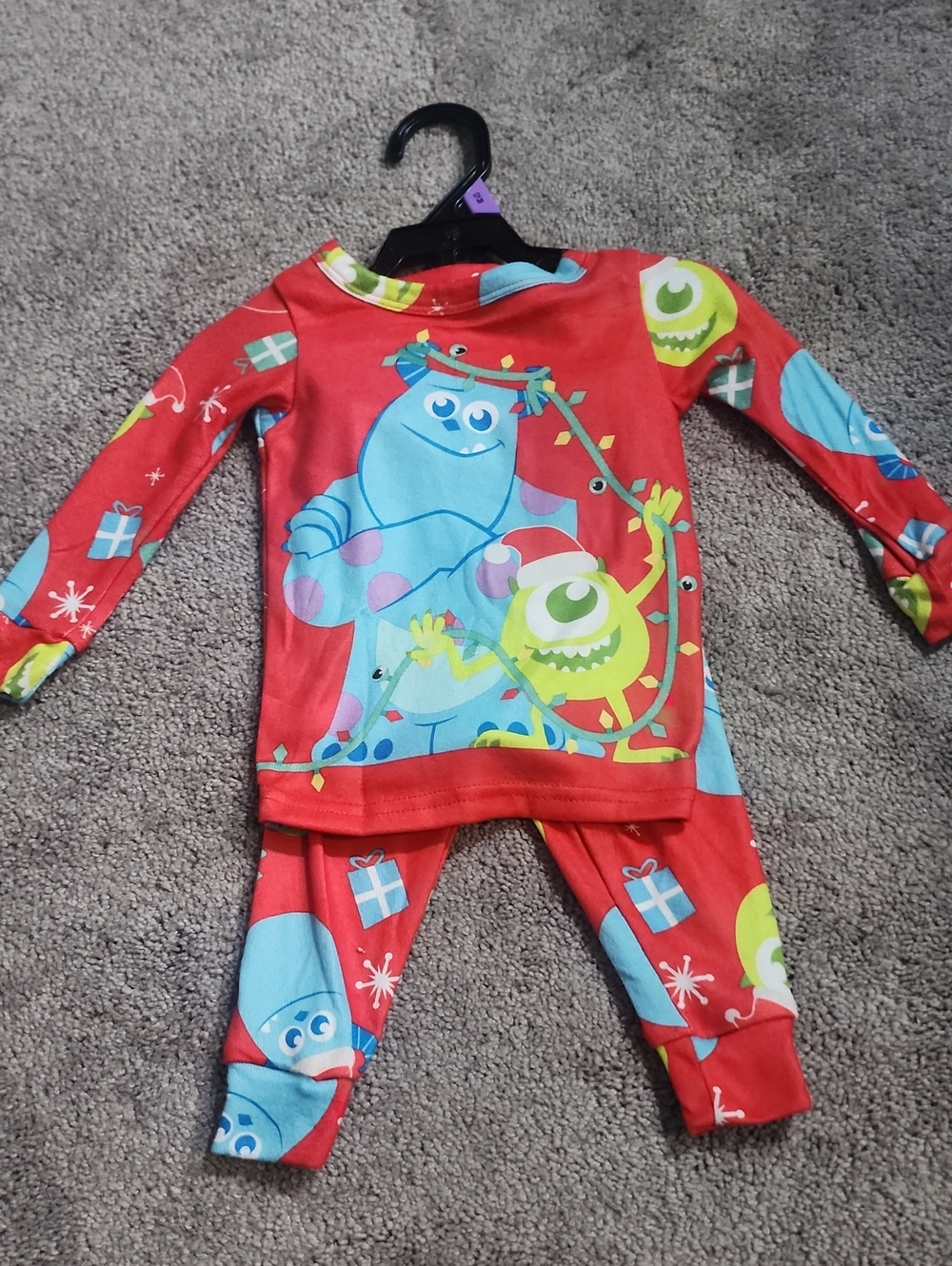 Pixar Holiday Monster's Inc. Pajama Set 12M